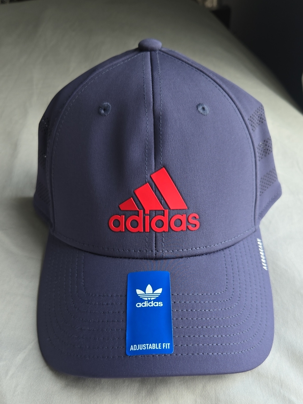 NWOT adidas Blue Cap with Red Logo Patch